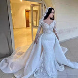 Lace Wedding Dress 2026 New Bridal Temperament Line Long Sleeve Welcome Out Of The Yarn High-End Fishtail Dress Woman HZ0517