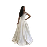 Wish New Wedding Lace Collar A-Shaped Temperament Thin Evening Dress HZ0517