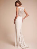 French Brao-Smear High-End Sensense White Fishtail Shoulder Lace Lace-Faced Light Wedding Dress Small Drag Tail Thin Simple New HZ0517