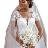 Wedding V-Neck Mesh 2026 Spring New Bridal White Wedding Dress Dress Dress HZ0517