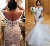 Africa's New Mermaid Wedding Dress Shoulder Lace Sticker Waist Fish Tail Direct Hair Exclusive HZ0517