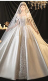 2025 New Bridal French-Style High-Quality Retro Court Style Yarn Yarn Luxury Tail Wedding Dress HZ0517
