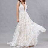 Bridal Wedding Dress Toast White Deep V Sexy Bridal Party Sling Dress HZ0517