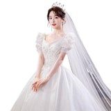 French Light Main Wedding Dress 2026 New Spring Bridal Dress Small Size Tail Wedding Dress HZ0517
