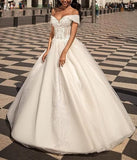Wedding Dress 2026 New Word Shoulder Bridal Wedding Dress Sexy V-Neck Long Tail Wedding Dress HZ0517