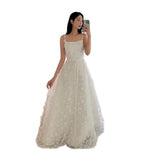White Fairy Light Wedding Dress Sling Bridal Wedding Dress Party Welcome Binsen Engagement Elegant Dress Dress HZ0517