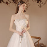 Bride Wedding Yarn 2026 Spring Rice White Densate Engagement Temperament Long Dress Skirt Simple HZ0517