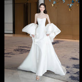 French Denance Breasts High-Quality Travel Photography Light Wedding Dress 2026 New Bridal Small White Go Out Of The Main Yarn HZ0517
