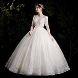 Wedding Dress 2025 New European-Style Strap Sexy Bridal Wedding Dress In Sleeve Size Lace Yarn HZ0517