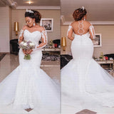 African Bride Wedding Dress Lace Fishtail 2026 New Wedding Brides Wedding Long Sleeve Wedding Spring HZ0517