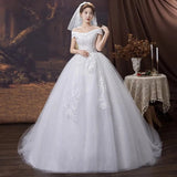 Suzhou Wedding Dress 2026 New Bridal Tail Small One-Word Shoulder Simple Main Yarn Temperament Dreamy HZ0517
