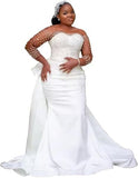 One-×Ö-Neck Wedding Bridal Dress Dress With A Vertiny Seven-Sleeved Pearl Dress Tugging Verinous HZ0517