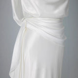 French-Style Densified Light Wedding Dress Bride Simple Niche High Sense Of Go Out White Bare Back Fishtail Engagement Dress Dress HZ0517