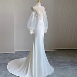 French Lace Fishtail Wedding Dress With Retro Court Style Temperament Out Of Yarn And Density Dress Summer HZ0517