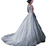 Wedding Dress 2026 New Spring Shoulder Repair Lace Tidal Tail Wedding Dress Large Size Thin Long-Sleeved Wedding Dress HZ0517