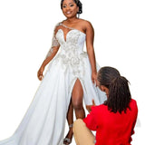2026 Summer New Simple Atmospheric Wedding Dress Shoulder Wedding Side Open HZ0517