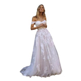Wedding Dress 2026 Female Lace Dew Sweetheart Side-To-Shoulder Princess Bridal Party Shoulder Wedding Dress Spring HZ0517