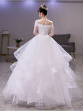 Main Wedding Dress 2026 New Bride Shoulder Senior French Court Princess Simple Go Out Light Yarn HZ0517