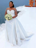 Elegant Beaded Mermaid Wedding Dress Plus Yard Hallucinatory Horn Trumpet With Detachable Tail HZ0517