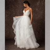 2026 New Wedding Dress Deep V Lace Repair Trend Trip Main Wedding Dress HZ0517