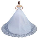 2025 New Brao-Shaped Shoulder Luxury Super Fairy Dream Thin Lace Big Tail Wedding Dress HZ0517