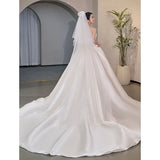 Sing Noodle Wedding Dress 2026 New Bridal Yarn French Retro At-Award Princess High-End Feel Breast Welcome Yarn HZ0517