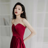 2026 New Simple Skinny Thrying Face Brawn Fishtail Bride Toast Evening Dress Back Door HZ0517