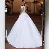 White V-Neck Wedding Dress 2026 New Lace Elegant Lace Stern Bridal Ceremonial Yarn Outdoor Lawn Wedding HZ0517