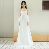 French Brae Light Wedding Dress New Bride Simple Mori Style Out Of The Yarn Temperament Engaged White Small Dress Dress HZ0517