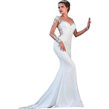 New Wedding Dress New Word Shoulder Fishtail Thin Bride Married Simple Tail Wedding Dress HZ0517