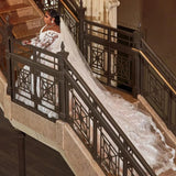 Large-Size Shoulder-To-Shoulder Lace Wedding Dress Embroidered Big Tail Wedding Dress HZ0517