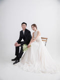 Temperament Light Wedding Dress New Shoulder Chiffon Dress Sen Series Shoot Small Tail Lawn Wedding Super Fairy Welcome White Yarn HZ0517