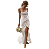 French Sling Light Wedding Dress 2026 New Bare Back Dress Bridal Textured Yarn Yarn Small Tail Summer HZ0517