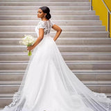 Wedding V-Neck Mesh 2026 Spring New Bridal White Wedding Dress Dress Dress HZ0517