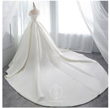 One-Word Shoulder Wedding Dress 2026 Winter New Ponpong Princess Thin Wedding Dress Simple Tug-Taild-Dish-Faced Wedding Dress HZ0517