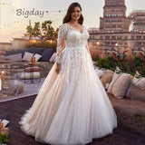New Tailed Wedding Dress V-Neck Long-Sleeved Wedding Dress Poncho Dress High-End Light Luxury Wedding Dress HZ0517