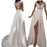 2026 New Wedding Dress Wish Sexy Lace Open Fork Sexy Evening Dress HZ0517