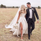 Wish New Wedding Dress Sexy Sleeveless Wedding Dress Vertiny Open Fork Long Model HZ0517