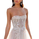 New Brated Wedding Dress Dress Street Pat Yarn Bride Wedding Evening Dress Woman HZ0517