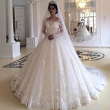 Wedding Dress In The Spring Of 2026 New Repair Thin Veskin Shaved Yarn Large-Size Long-Sleeved Lace Wedding Dress HZ0517