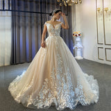 Wedding Dress 2026 New Bride Sexy Sleeveless Word Shoulder Big Tail Texture Main Wedding Dress HZ0517