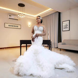 Brasing A Shoulder Wedding Dress Spring New Light Luxury High-End Feeling Wedding Bride Wedding Dress HZ0517