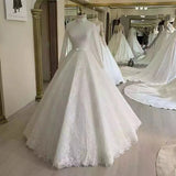 Wedding Bride 2026 New Long-Sleeved White Ponve Court Lace Wedding Dress HZ0517