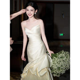 Traveling Photo Wedding Dress Bride With Breasts And Going Out Of The Yarn Senior Sense Of Welcome Yarn Wedding French Fishtail Dress Dress Woman HZ0517