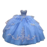 2026 New Blue Wedding Dress Art Test Solo Performance Suit Ponpong Skirt Vocal Chorus Host Evening Dress Woman HZ0517