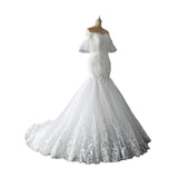 Supply Of A Word Shoulder Main Wedding Dress 2026 New Temperament Bride Tail Starry Sky Simple Mori Dream HZ0517