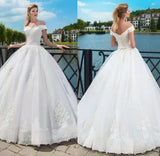 Mori's One-Word Shoulder Wedding Dress 2026 New Bridal Spring Temperament White Simple Wedding Dress HZ0517