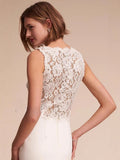 French Brao-Smear High-End Sensense White Fishtail Shoulder Lace Lace-Faced Light Wedding Dress Small Drag Tail Thin Simple New HZ0517