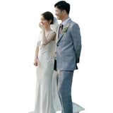 Simplicity Wedding Dress New Bridal French Hepburn Style Simple Texture Out Of The Lawn Wedding Yarn HZ0517