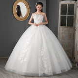 Wedding Bride Drag-Tailed Sexy 2025 New White Breast Lace Simple Fairy Temperament Wedding Dress F89 HZ0517